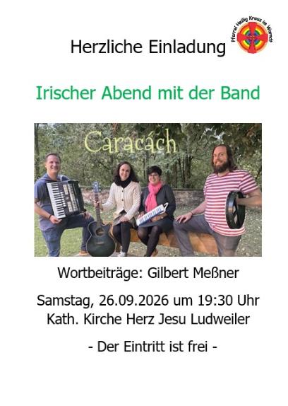 Irischer Abend 26.09.2026 Kirche LW